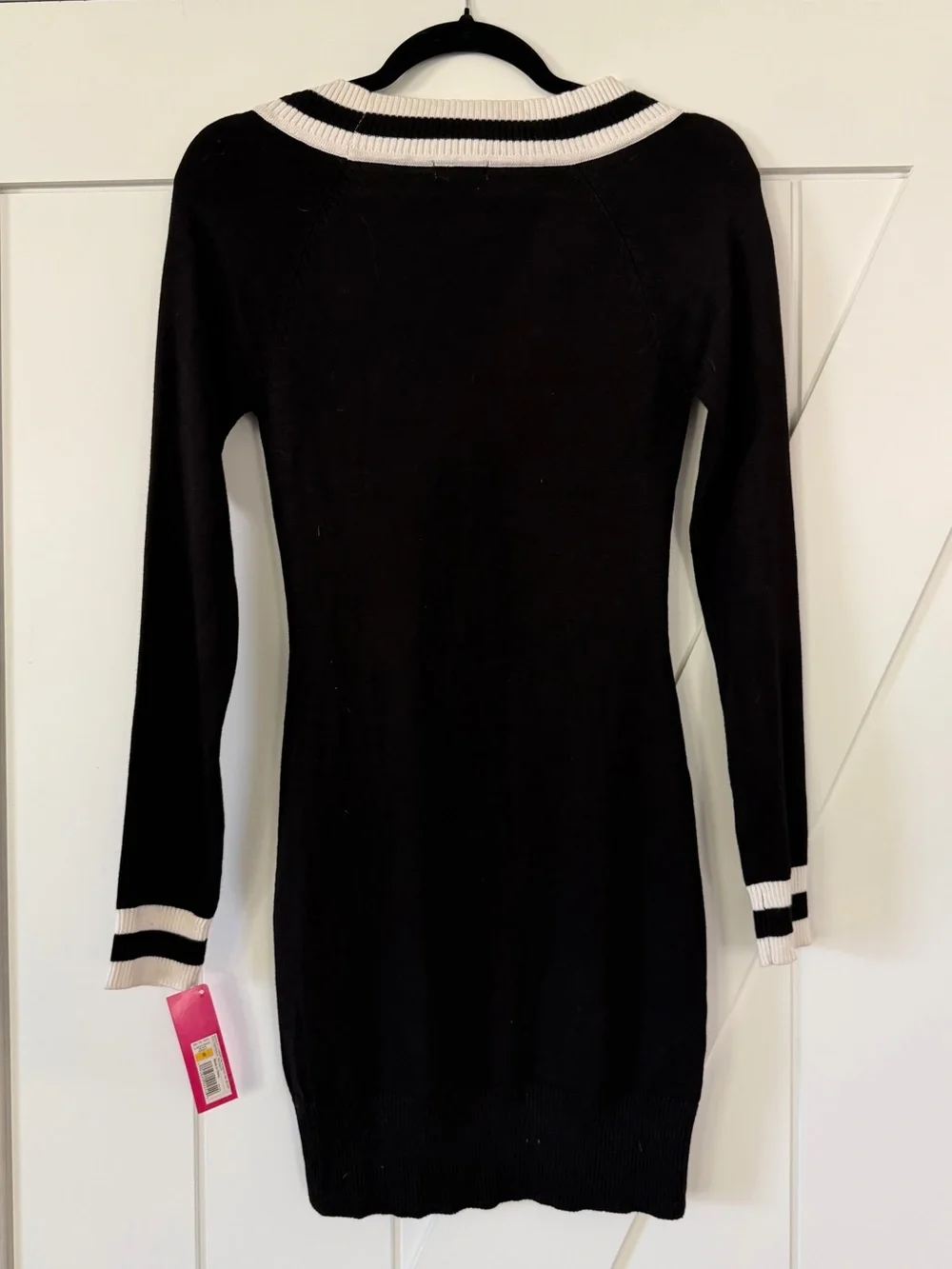 Target xhilaration Black White Striped Varsity Style Mini Dress